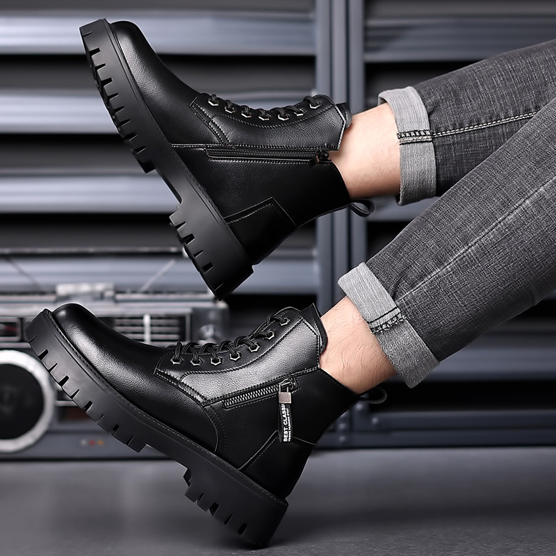 Χειμερινές ανδρικές μπότες ζεστής γούνας Vintage μακριές μπότες εργασίας μόδας με κορδόνια casual χειροποίητες ποιοτικές casual Combat καουμπόικες μπότες εξωτερικού χώρου