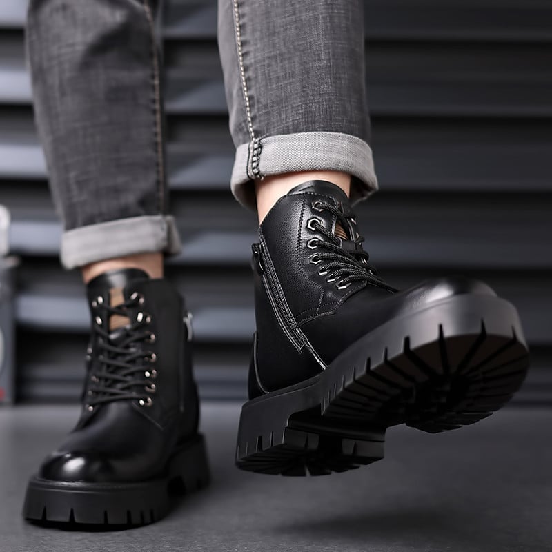 Χειμερινές ανδρικές μπότες ζεστής γούνας Vintage μακριές μπότες εργασίας μόδας με κορδόνια casual χειροποίητες ποιοτικές casual Combat καουμπόικες μπότες εξωτερικού χώρου