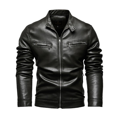 Φθινοπωρινό χειμερινό ανδρικό φλις δερμάτινο παλτό μοτοσικλέτας υψηλής ποιότητας Ανδρικά επαγγελματικά casual μπουφάν για άνδρες Ζεστό παλτό