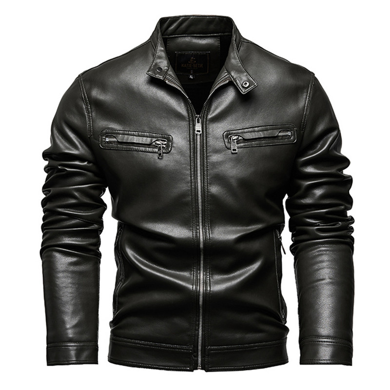 Φθινοπωρινό χειμερινό ανδρικό φλις δερμάτινο παλτό μοτοσικλέτας υψηλής ποιότητας Ανδρικά επαγγελματικά casual μπουφάν για άνδρες Ζεστό παλτό
