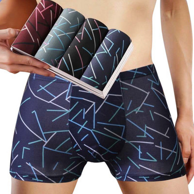 4 kom/lot pamučno donje rublje bokserice Men Homme Brand Muške gaće Muške gaćice Breathbale kratke hlače U konveksna torbica Muške bokserice s printom