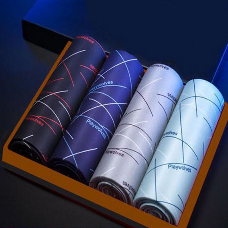 4 kom/lot pamučno donje rublje bokserice Men Homme Brand Muške gaće Muške gaćice Breathbale kratke hlače U konveksna torbica Muške bokserice s printom