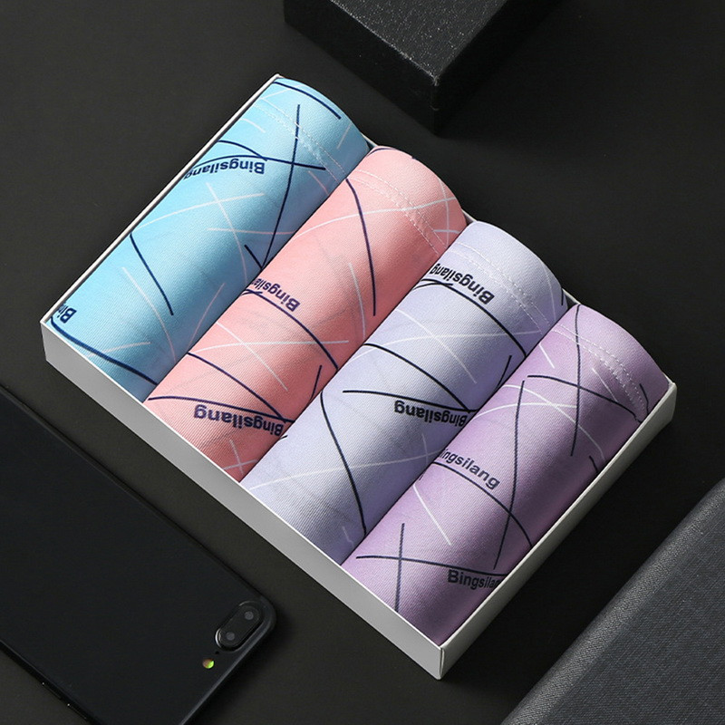 4 kom/lot pamučno donje rublje bokserice Men Homme Brand Muške gaće Muške gaćice Breathbale kratke hlače U konveksna torbica Muške bokserice s printom