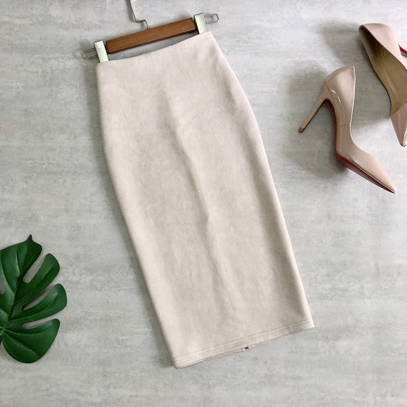 SUO&CHAO S-5XL, Dámska sexy ceruzková sukňa s vysokým pásom, semišovou podšívkou, rozparkom na chrbte, veľkosť S, 2023