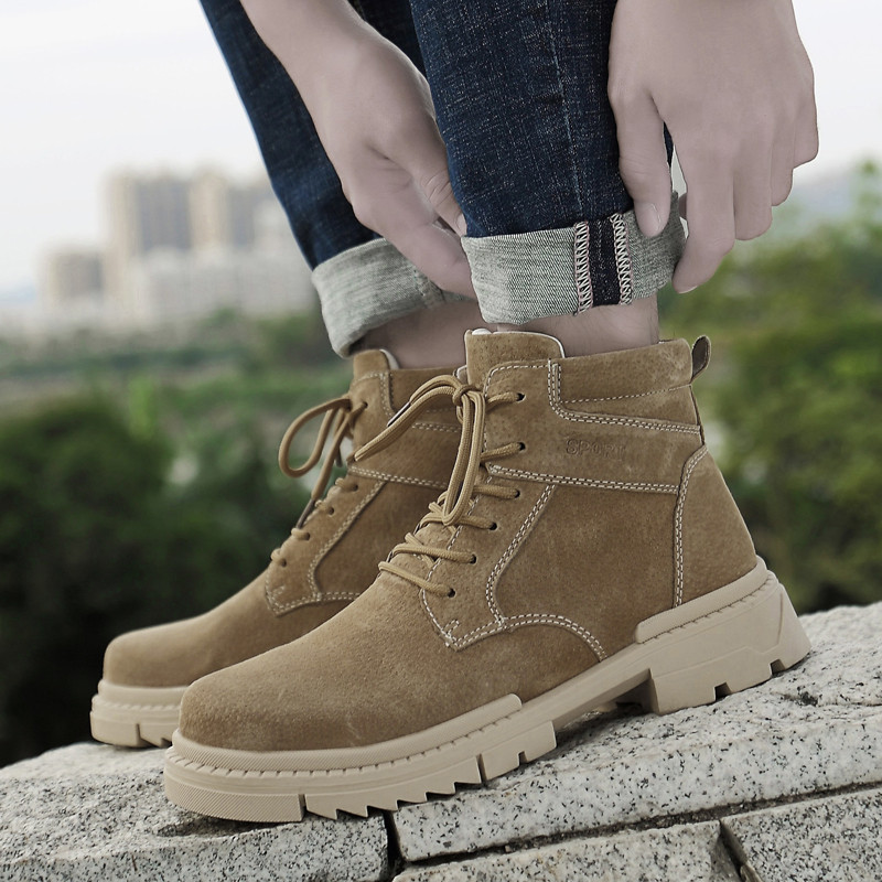 Cizme de iarnă Cizme din piele intoarsa Moda Plus Cizme de desert catifea in aer liber Pantofi clasici in stil britanic casual Cizme 2022 Motociclete