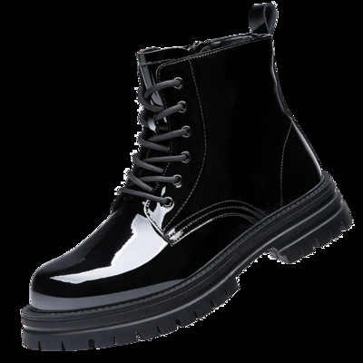 Нова луксозна марка Боти до глезена в британски стил Мъжки модни обувки Класически кожени обувки Работни сватбени партита Официални моторизирани ботуши