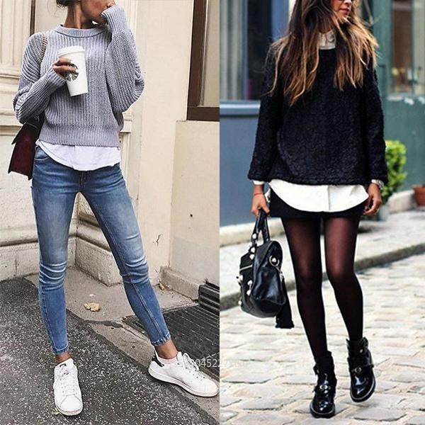 Marškinių ilgintuvai Moteriški netikri marškiniai uodega netaisyklinga sijono palaidinė uodega Minkšta medvilnė, nuimamas apatinis sijonas laisvalaikio megztinio apvadu