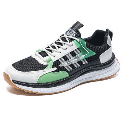 Pantofi vulcanizați pentru bărbați 2023, de primăvară, cu talpă groasă, cu șireturi, ocazional, respirabil, la modă, confort în aer liber, pantofi solidi, anti-alunecare, bărbați