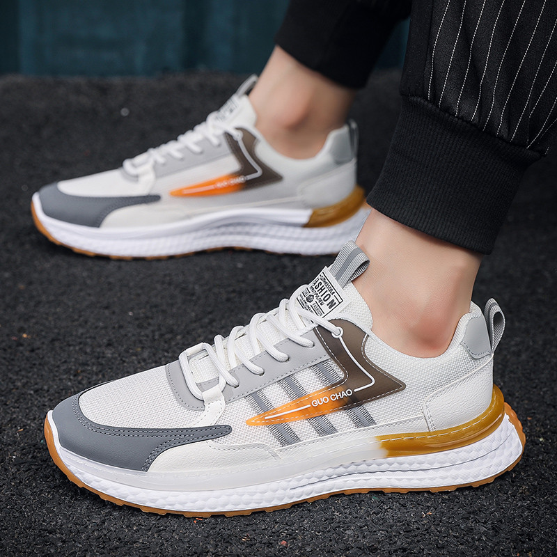 Pantofi vulcanizați pentru bărbați 2023, de primăvară, cu talpă groasă, cu șireturi, ocazional, respirabil, la modă, confort în aer liber, pantofi solidi, anti-alunecare, bărbați