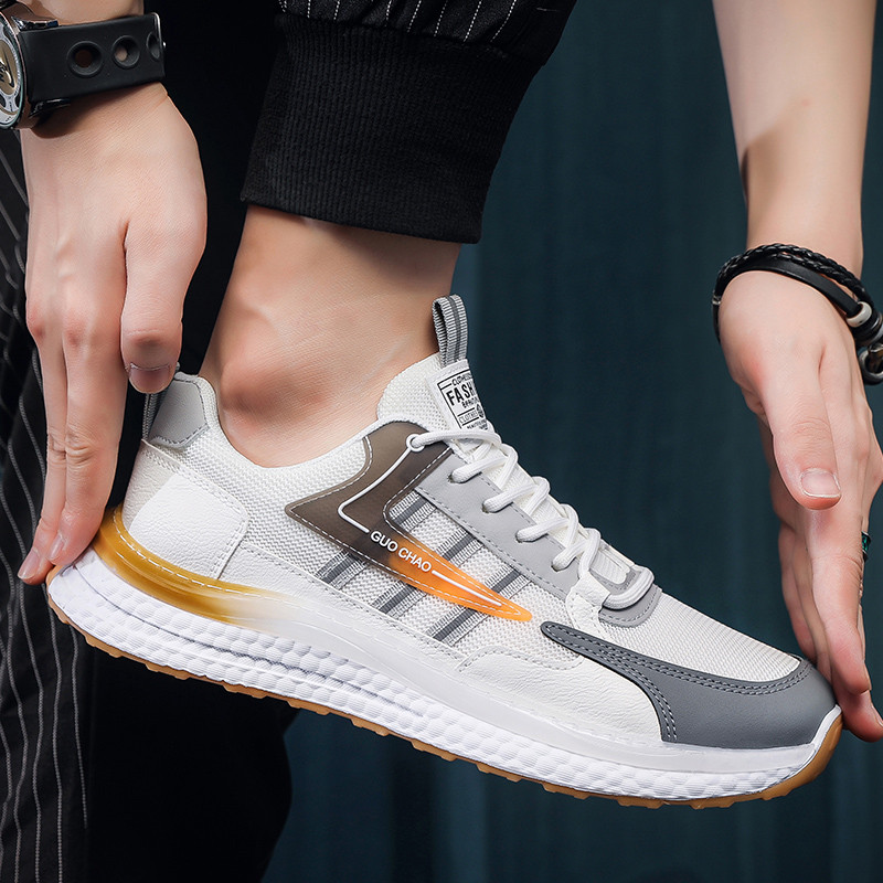 Pantofi vulcanizați pentru bărbați 2023, de primăvară, cu talpă groasă, cu șireturi, ocazional, respirabil, la modă, confort în aer liber, pantofi solidi, anti-alunecare, bărbați