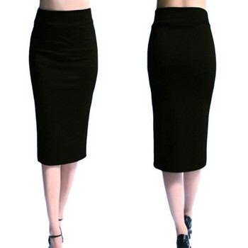 Hot Sale Γυναικεία Pencil Φούστα Νέα Γυναικεία Stretch Bodycon Φούστα Midi Γυναικεία ψηλή μέση Φούστες ζέρσεϊ στη μέση της γάμπας Puls Size XL