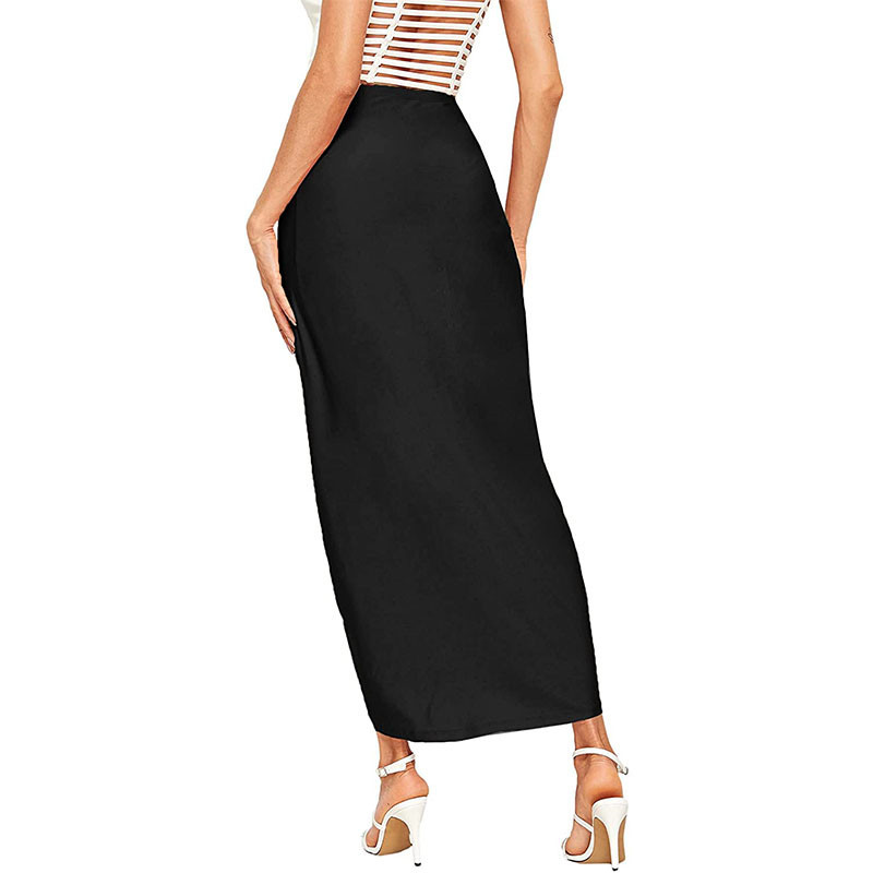 Dámska sukňa Módne oblečenie Nepravidelný vysoký pás Ruched úzke sukne Dámska midi pokrčená predná časť rozparok pokrčená sukňa Leto