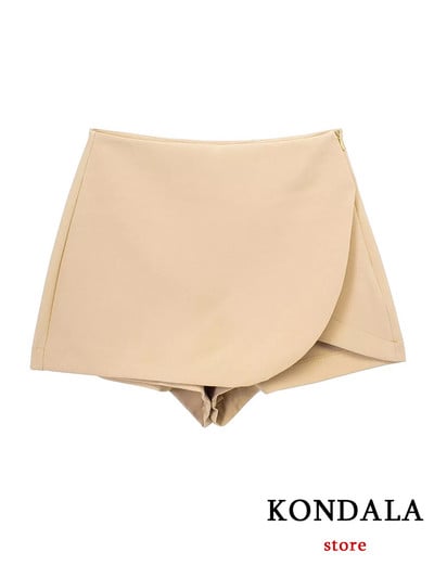 KONDALA Dámska móda 2023 Ležérne mini asymetrické sukne, šortky s vysokým pásom, zadnými vreckami a širokými nohavicami, sukne na zips, dámske šortky