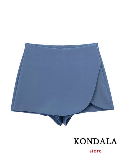 KONDALA Dámska móda 2023 Ležérne mini asymetrické sukne, šortky s vysokým pásom, zadnými vreckami a širokými nohavicami, sukne na zips, dámske šortky