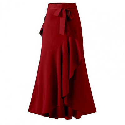 Μόδα Ανοιξιάτικες μακριές φούστες 2023 Γυναικεία ζώνη μέσης δαντέλα Σχέδιο ψαροουράς Σέξι streetwear ψηλόμεσο ακανόνιστο βολάν μακριά φούστα