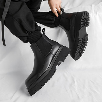 Горещи ботуши Chelsea с удебелени подметки Марка Ретро удобни модни ботуши 2023 Класически мъжки бизнес кожени обувки Ежедневни мъжки обувки