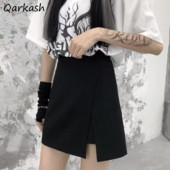 Γυναικείες φούστες XS-4XL Μαύρο Καλοκαιρινό All-Match Κορεάτικο Στιλ Απλό Ασύμμετρο Σχεδιασμό Ιδιοσυγκρασία College Pure Feminino Faldas Mini