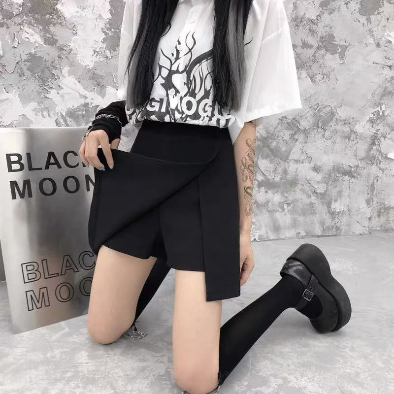 Γυναικείες φούστες XS-4XL Μαύρο Καλοκαιρινό All-Match Κορεάτικο Στιλ Απλό Ασύμμετρο Σχεδιασμό Ιδιοσυγκρασία College Pure Feminino Faldas Mini