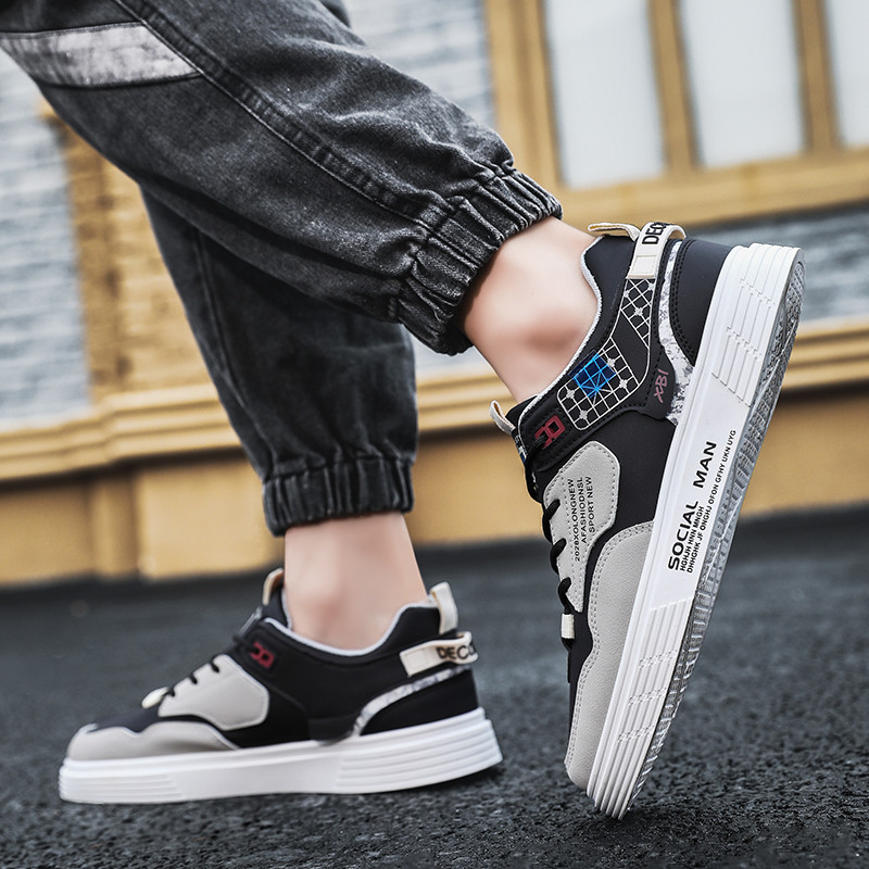 Jarné a jesenné ploché šnurovacie ležérne pánske tenisky, módne outdoorové, protišmykové, pohodlné, univerzálne, trendy, plytké topánky pre mužov