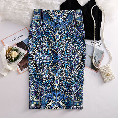 V predaji letné dámske luxusné vintage Y2K potlačené ceruzkové dlhé sukne kancelárske sukne kórejský štýl vysoký pás štíhle bodycon midi ležérne