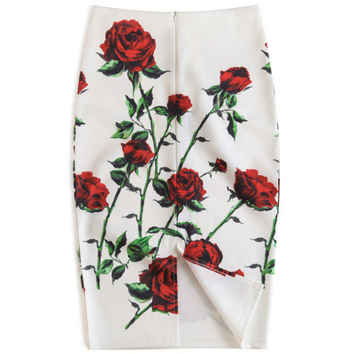 V predaji letné dámske luxusné vintage Y2K potlačené ceruzkové dlhé sukne kancelárske sukne kórejský štýl vysoký pás štíhle bodycon midi ležérne