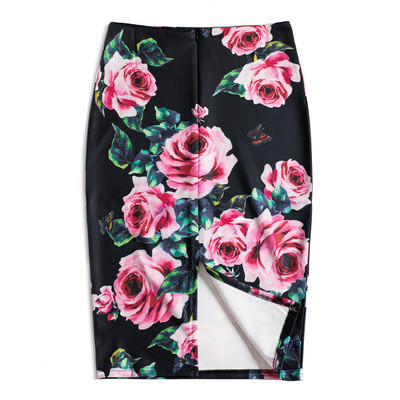 V predaji letné dámske luxusné vintage Y2K potlačené ceruzkové dlhé sukne kancelárske sukne kórejský štýl vysoký pás štíhle bodycon midi ležérne