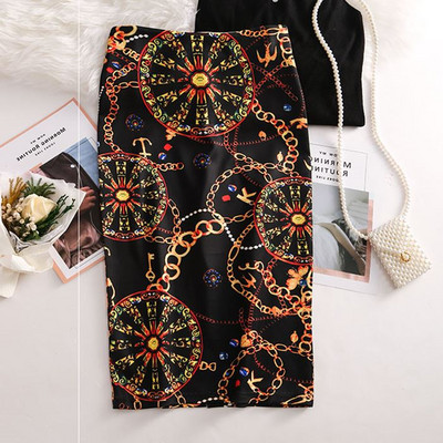 V predaji letné dámske luxusné vintage Y2K potlačené ceruzkové dlhé sukne kancelárske sukne kórejský štýl vysoký pás štíhle bodycon midi ležérne