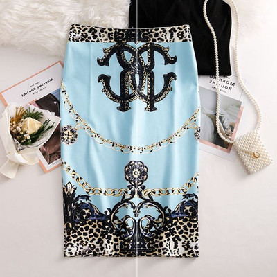 V predaji letné dámske luxusné vintage Y2K potlačené ceruzkové dlhé sukne kancelárske sukne kórejský štýl vysoký pás štíhle bodycon midi ležérne