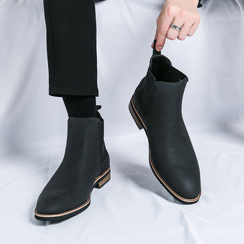 Μόδα Casual ανδρικές μπότες σχεδιαστές Φθινοπωρινές επαγγελματικές μπότες με μυτερό αστράγαλο Ανδρικές ανοιξιάτικες μπότες ελεύθερου χρόνου Μαλακό δέρμα Χειροποίητα slip-on ανδρικά παπούτσια