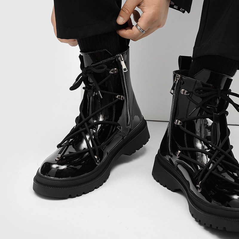 2023 Nove muške čizme na debelu petu s okruglom glavom i srednjim rukavima, modni trendovi, poslovne svestrane ležerne protuklizne izdržljive motociklističke čizme