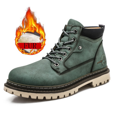 Νέα ανδρικά παπούτσια για ορειβασία και πεζοπορία για μοτοσικλέτα εξωτερικού χώρου, άνετα αντιολισθητικά, ανθεκτικά στη φθορά και βελούδινες δερμάτινες μπότες