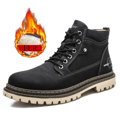 Νέα ανδρικά παπούτσια για ορειβασία και πεζοπορία για μοτοσικλέτα εξωτερικού χώρου, άνετα αντιολισθητικά, ανθεκτικά στη φθορά και βελούδινες δερμάτινες μπότες