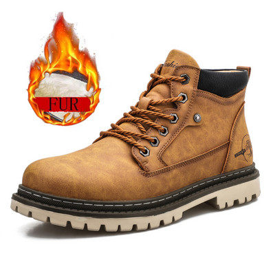 Νέα ανδρικά παπούτσια για ορειβασία και πεζοπορία για μοτοσικλέτα εξωτερικού χώρου, άνετα αντιολισθητικά, ανθεκτικά στη φθορά και βελούδινες δερμάτινες μπότες