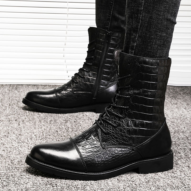 Ανδρικά νέα υψηλής ποιότητας μπότες μοτοσικλέτας υψηλής ποιότητας με βελούδινο για άνεση και ζεστασιά, ανθεκτικά στην ολίσθηση και αντοχή στη φθορά