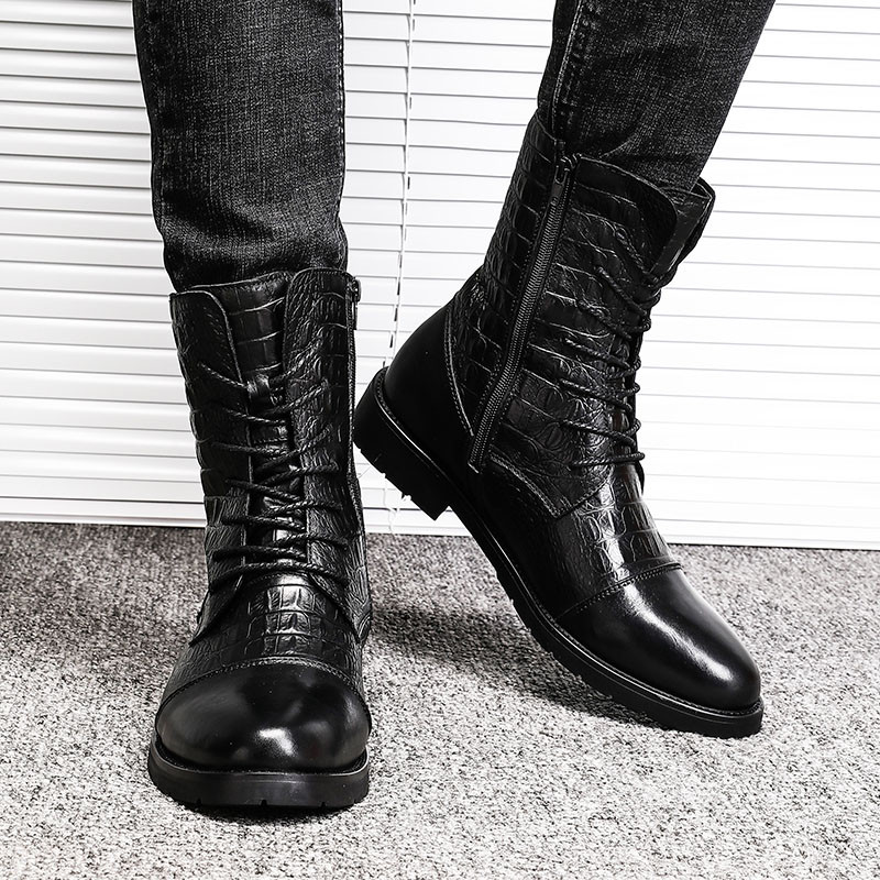 Ανδρικά νέα υψηλής ποιότητας μπότες μοτοσικλέτας υψηλής ποιότητας με βελούδινο για άνεση και ζεστασιά, ανθεκτικά στην ολίσθηση και αντοχή στη φθορά