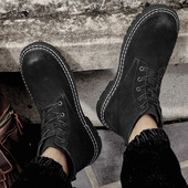 Ανδρικά αθλητικά μποτάκια εξωτερικού χώρου με βελούδινη μόνωση και άνετα παπούτσια πεζοπορίας και πεζοπορίας Αντιολισθητικά φορεμένα άνετα παπούτσια οδήγησης