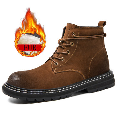 Ανδρικά αθλητικά μποτάκια εξωτερικού χώρου με βελούδινη μόνωση και άνετα παπούτσια πεζοπορίας και πεζοπορίας Αντιολισθητικά φορεμένα άνετα παπούτσια οδήγησης