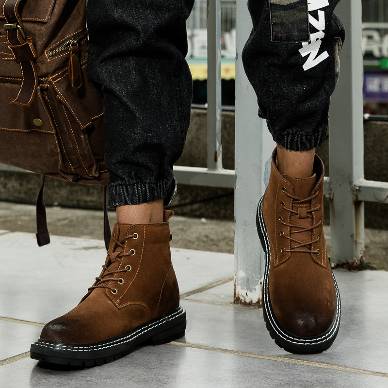 Ανδρικά αθλητικά μποτάκια εξωτερικού χώρου με βελούδινη μόνωση και άνετα παπούτσια πεζοπορίας και πεζοπορίας Αντιολισθητικά φορεμένα άνετα παπούτσια οδήγησης