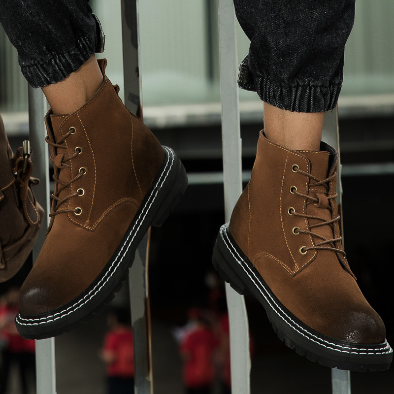 Ανδρικά αθλητικά μποτάκια εξωτερικού χώρου με βελούδινη μόνωση και άνετα παπούτσια πεζοπορίας και πεζοπορίας Αντιολισθητικά φορεμένα άνετα παπούτσια οδήγησης