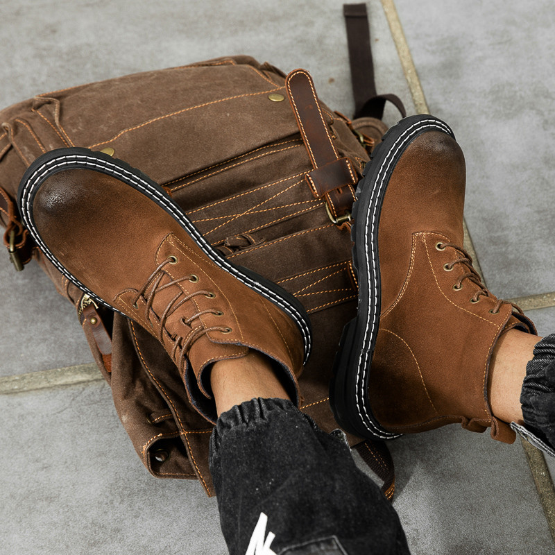 Ανδρικά αθλητικά μποτάκια εξωτερικού χώρου με βελούδινη μόνωση και άνετα παπούτσια πεζοπορίας και πεζοπορίας Αντιολισθητικά φορεμένα άνετα παπούτσια οδήγησης