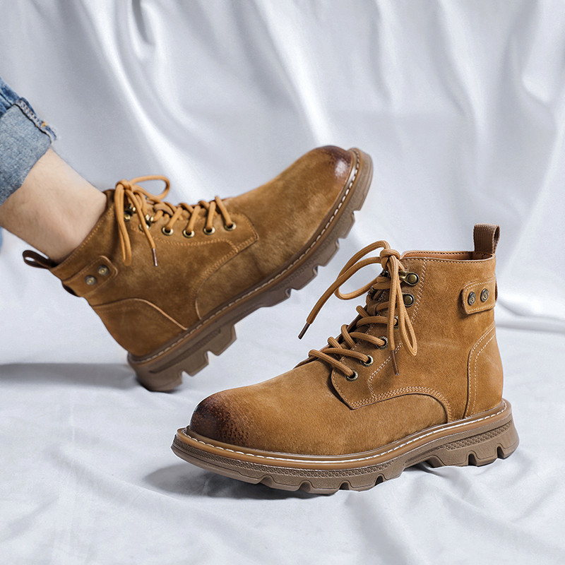 Jesenske kožne muške gležnjače Visoke cipele za vanjsku upotrebu Protuklizna obuća za slobodno vrijeme Modne motociklističke vojne borbene čizme