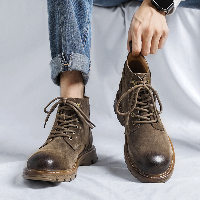 Jesenske kožne muške gležnjače Visoke cipele za vanjsku upotrebu Protuklizna obuća za slobodno vrijeme Modne motociklističke vojne borbene čizme