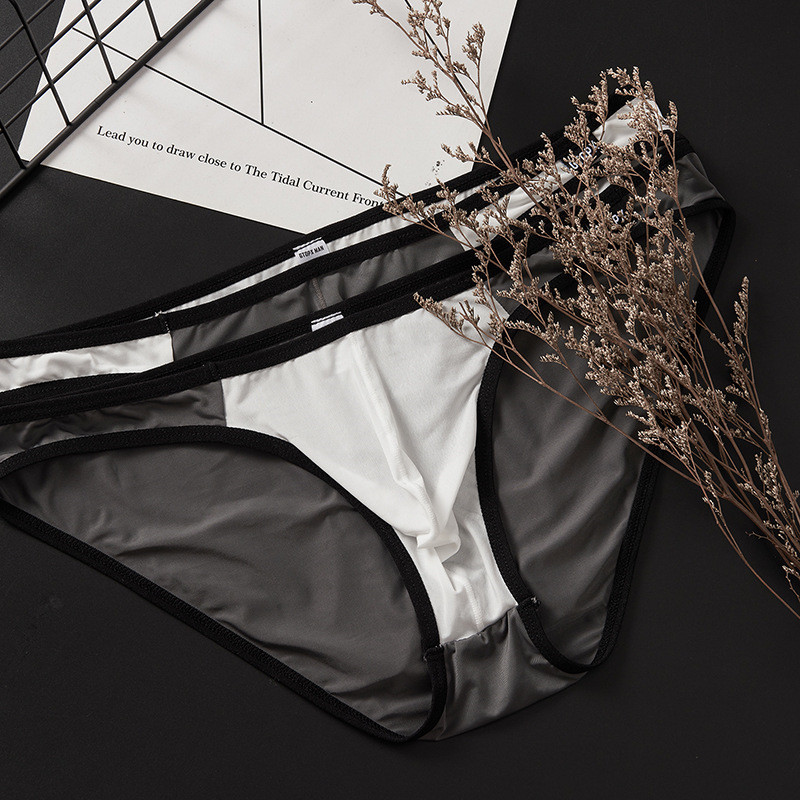 Seksikad aluspüksid Meeste aluspüksid Thin Ice silk U kõrgendatud kott madala vöökohaga aluspüksid bokserid sportlikud poolläbipaistvad bikiinid meeste püksid