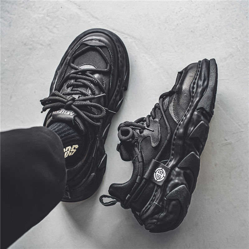 Pánske vulkanizované topánky 2023 Jarné šnurovacie topánky s hrubou podrážkou, módne ležérne, protišmykové, pohodlné, univerzálne, trendy, pevné tenisky pre mužov