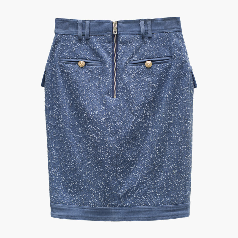 CALITATE SUPERIOR Moda 2023 Fusta de designer Fusta de denim, cu nasturi leu pentru femei