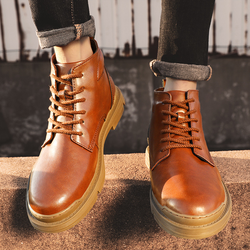 Ανδρικές καινούργιες μάρκες πολυτελείας μπότες Τάσεις μόδας Business Social Office Dating Επίσημο πάρτι Δερμάτινες μπότες υψηλής ποιότητας