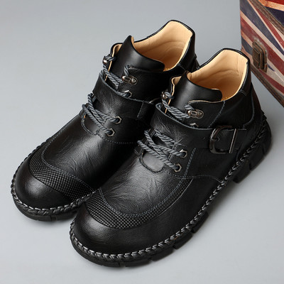 Módne nové pánske turistické topánky, veľké kožené outdoorové topánky pre mužov, protišmykové turistické topánky pre mužov, pohodlné tenisky s mäkkou podrážkou