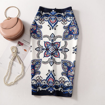 Fusta modelată cu imprimeu de flori de epocă pentru femei, slim, midi, sexy, elegantă, fustă creion, geantă, fustă cu bandaj la șold, fustă scurtă lolita.