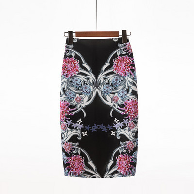 Fusta modelată cu imprimeu de flori de epocă pentru femei, slim, midi, sexy, elegantă, fustă creion, geantă, fustă cu bandaj la șold, fustă scurtă lolita.