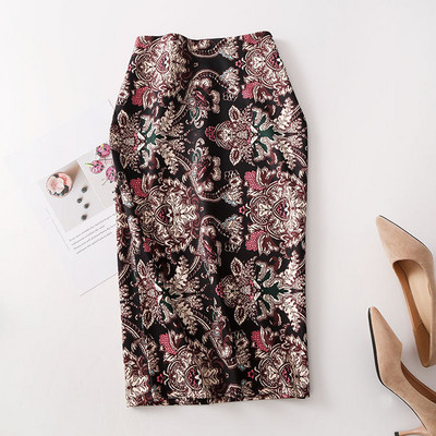 Fusta modelată cu imprimeu de flori de epocă pentru femei, slim, midi, sexy, elegantă, fustă creion, geantă, fustă cu bandaj la șold, fustă scurtă lolita.